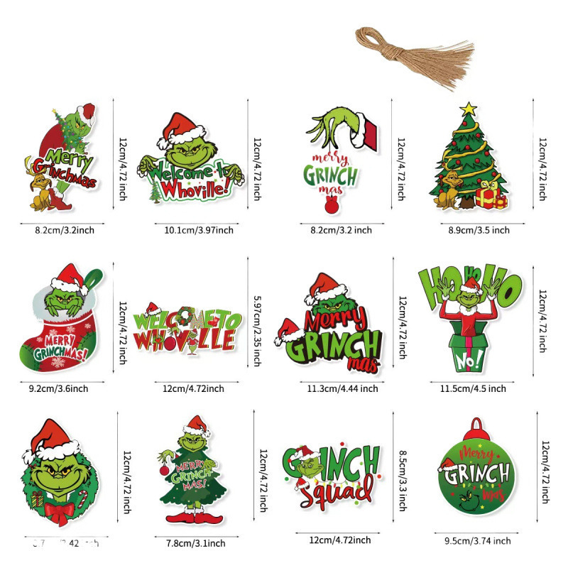 クリスマス グリンチ 木製ペンダント CEWEWP グリンチ クリスマス グリーン モンスター パーティー デコレーション グリーン ペンダント|undefined