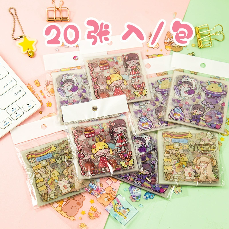 Девушка рука счет стикер DIY ветер высокое значение цвета милый Южная Корея Бесшовные прозрачные чашки стикер рука счет материал оптом