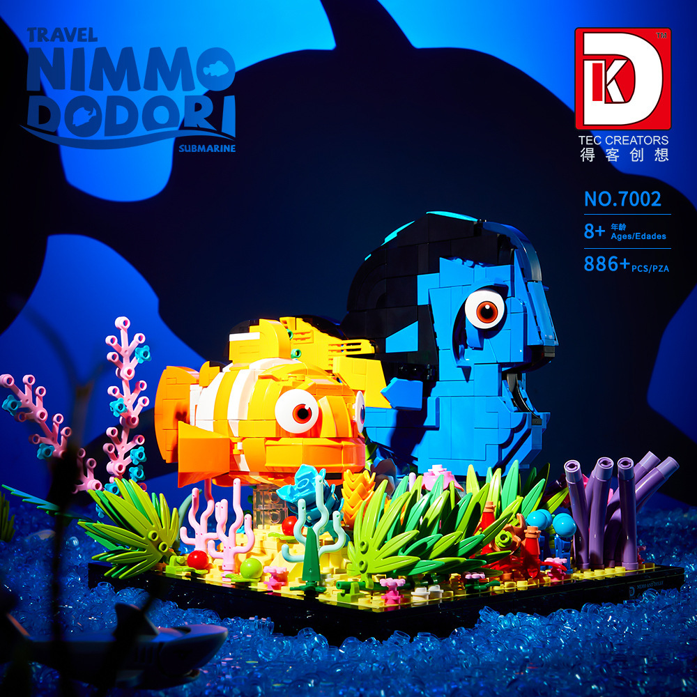 Nemo 7002 및 Dodolly Aquarium 생태 작은 입자 빌딩 블록 조립 선물 레고와 호환 가능