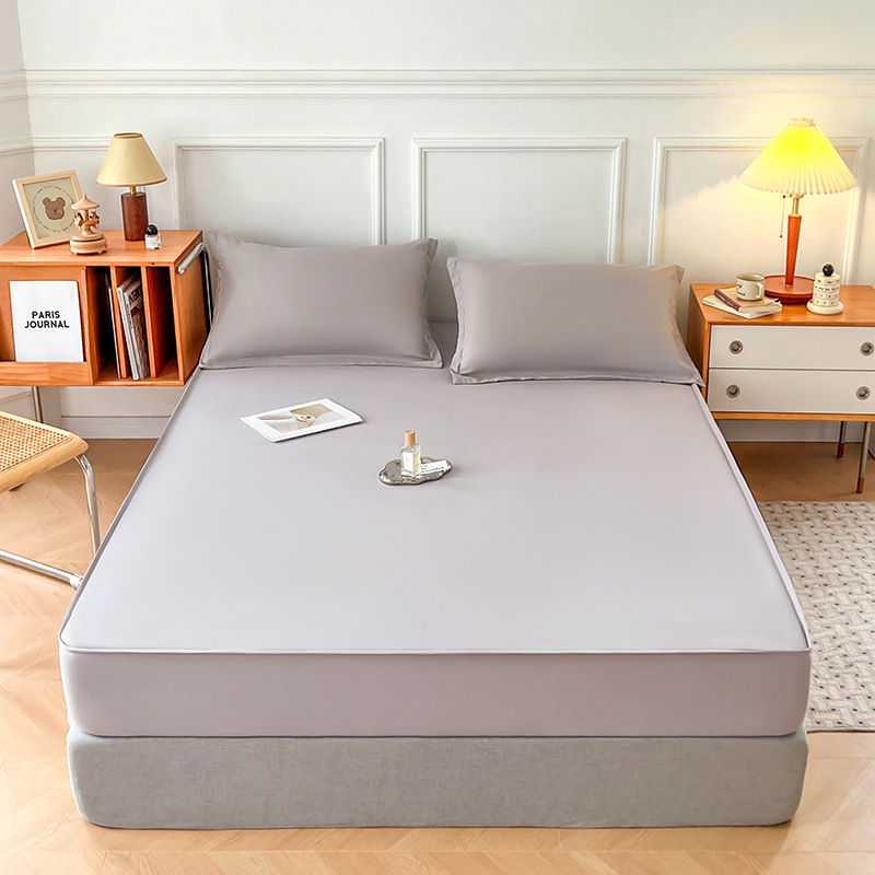 Amazon antibacteriano transfronterizo TPU impermeable monocapa sólida cama sombrero comercio exterior al por mayor antideslizante cubierta protectora de cama de hotel