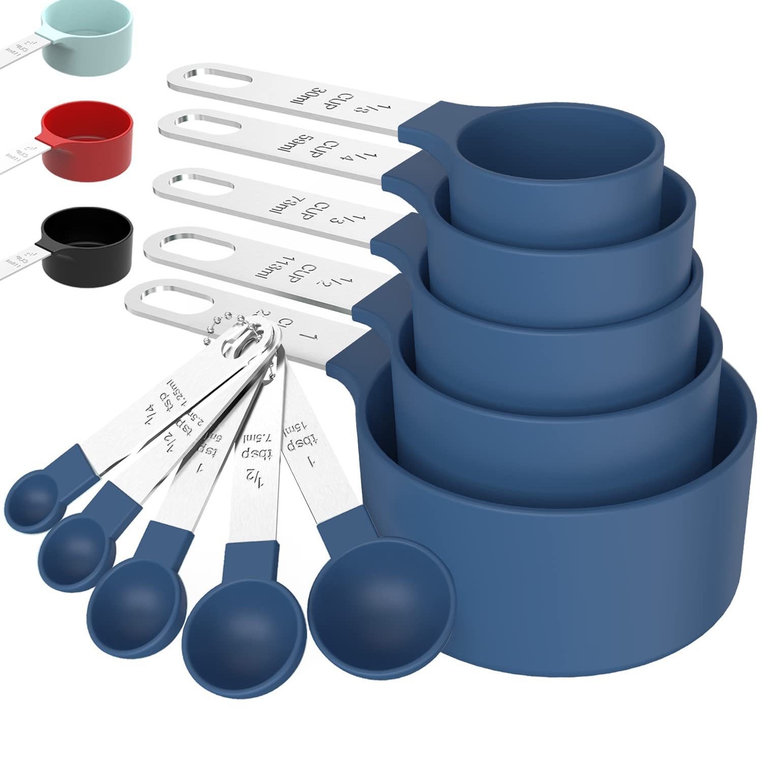 계량컵 계량스푼 10종 세트 사파이어 블루(소가죽 상자)