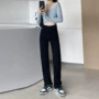 高腰加长新款春季烟管裤