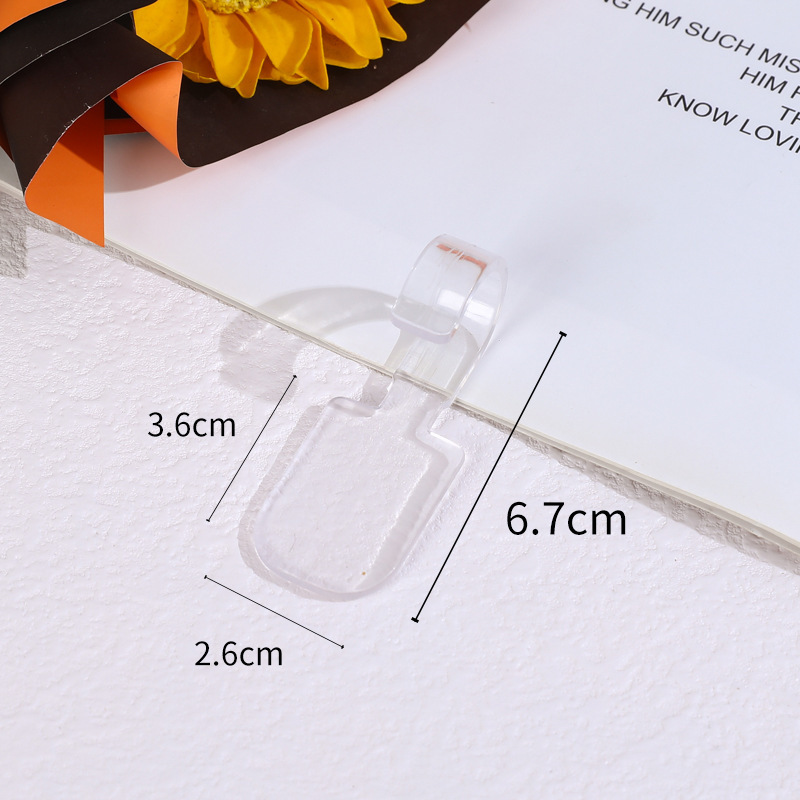 Gancho acrílico de plástico transparente, lámina acrílica adhesiva de doble cara de estilo minimal, gancho adhesivo fuerte y sin perforaciones