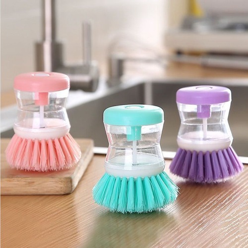Huisi kitchen dishwashing brush, dishwashing liquid, push-type automatic liquid-adding dishwashing brush, household stove cleaning pot brush