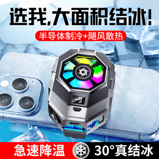 Double gear adjustment icing mobile phone radiator semiconductor refrigeration digital display live video game mute for Apple
