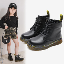 儿童马丁靴2025冬季新款男童真皮靴子英伦风女童短靴宝宝加绒时尚