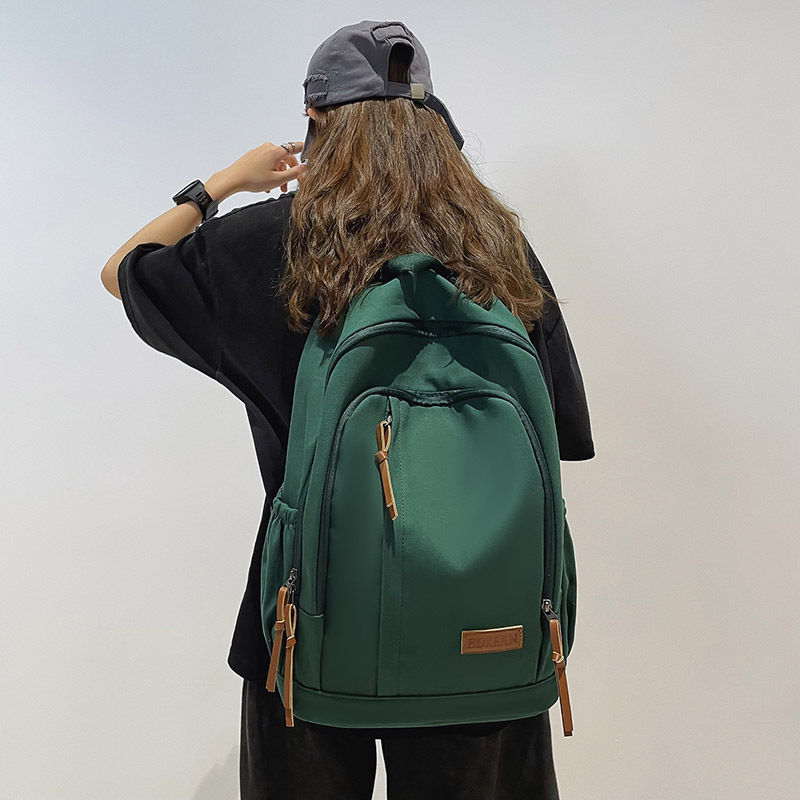 Brand backpack, retro capacious shoulder bag, for secondary school