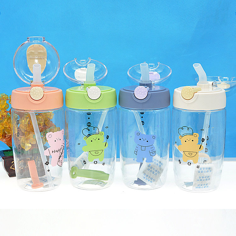 2022 nuevos dibujos animados lindo tapa elástica paja taza de agua niños portátil taza estudiante bebé taza de verano