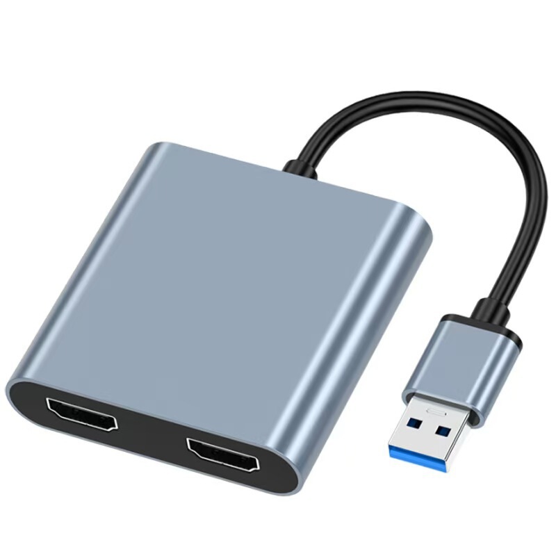 TYPE-C+USB ダブルヘッド ツーインワン ドッキング ステーション デュアル HDMI コンバータ USB3.0 スプリッター ハブ ドッキング ステーション|undefined