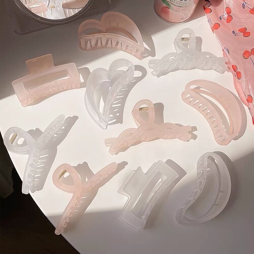 Summer and Autumn Candy Color Square Claw Clip Simple and Versatile Hair Clip for Rear Head Ponytail Hairpin Hair Accessories Shark Clip