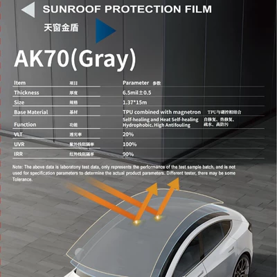 Manufacturer Wholesale Car Tpu Sunroof Gold Shield High Heat Insulation Shield Film Car Roof Sun Protection Film Full Roll Uv Protection Film (Automotive Film) - 13715m-ak70