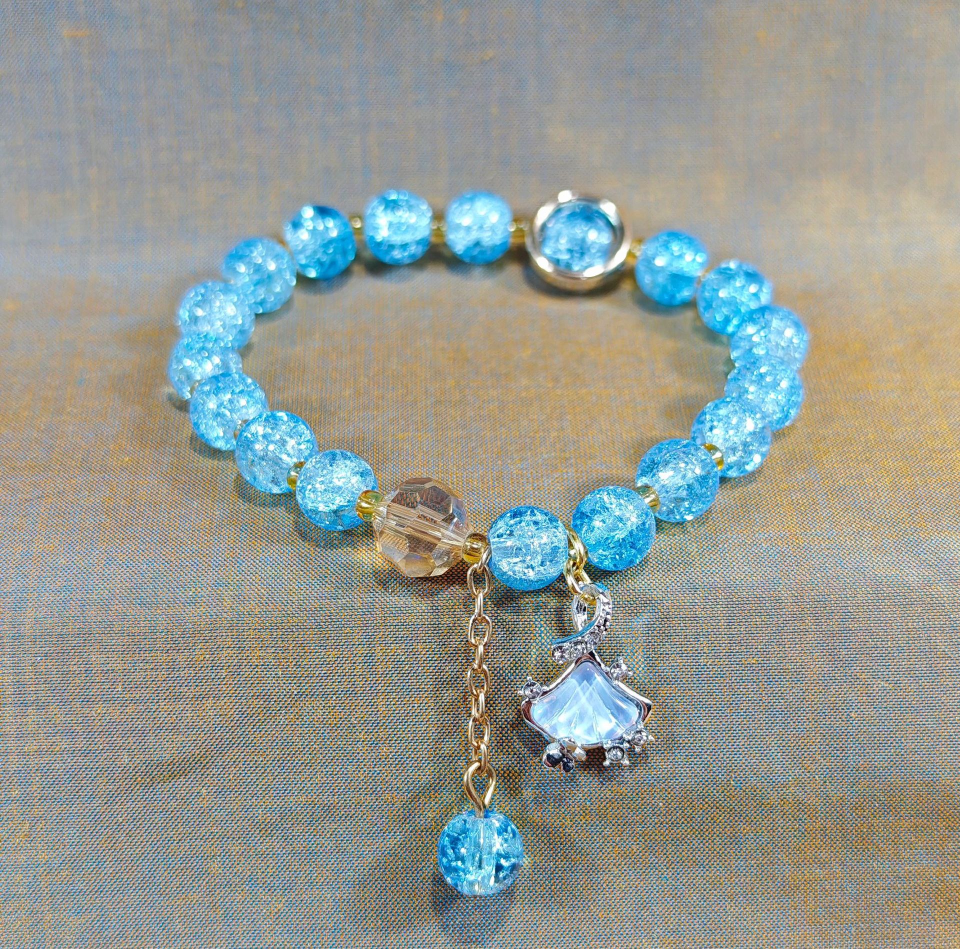 Las celebridades de Internet retro transfronterizas suelen ser todo-fósforo pulsera elástica de estilo ins simple pulsera de moda de lujo ligero, joyería de temperamento