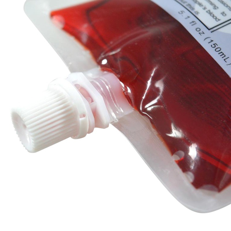 En stock 20 unids 250ml Halloween vampiro sangre boquilla bolsa plasma bebida bolsa de jugo