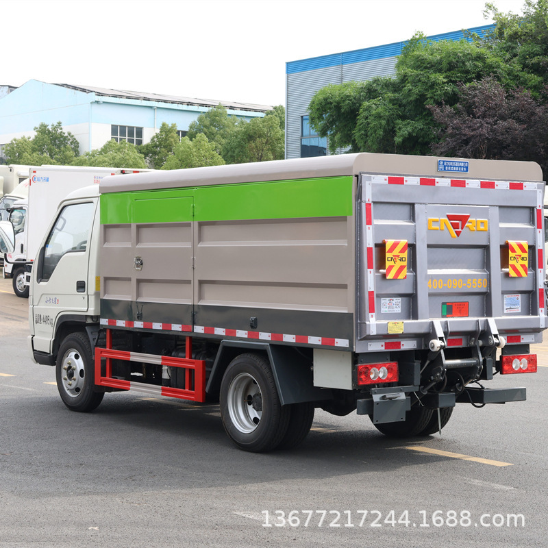10-Barrel Electric Hydraulic Tailboard Trash Truck, New Energy Kitchen Waste Truck, Door-To-Door Delivery