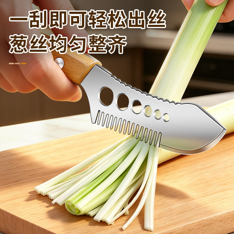 cuchillo de cebollas, cuchillo de alambre de acero inoxidable, cuchillo de corte de verduras, cortador de cebollas multifuncional de cocina