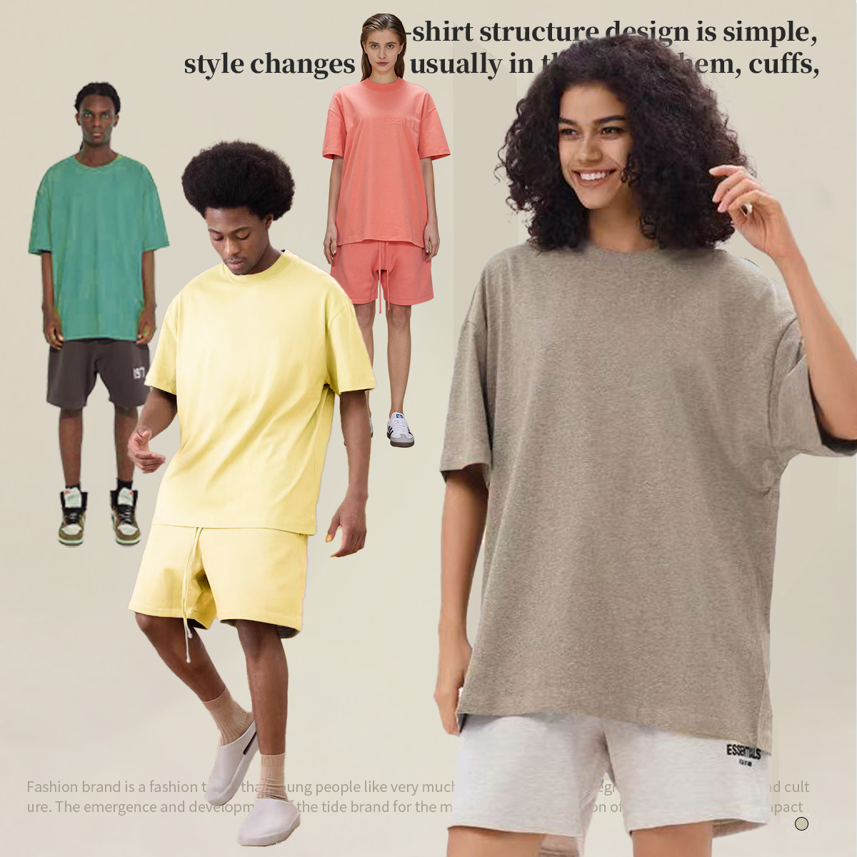 2024 primavera y verano Camiseta de 300G para hombre Camiseta juvenil de manga corta de color sólido de la marca de moda del algodón americano