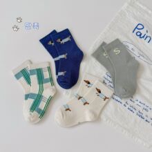 男童袜子春秋棉袜宝宝趣味卡通长袜女童秋冬季儿童防臭无骨中筒袜