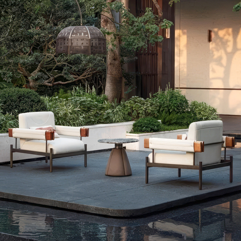 Ventas del hotel para negociar sofá combinado patio villa jardín balcón impermeable solar al aire libre sofá de aleación de aluminio image 1
