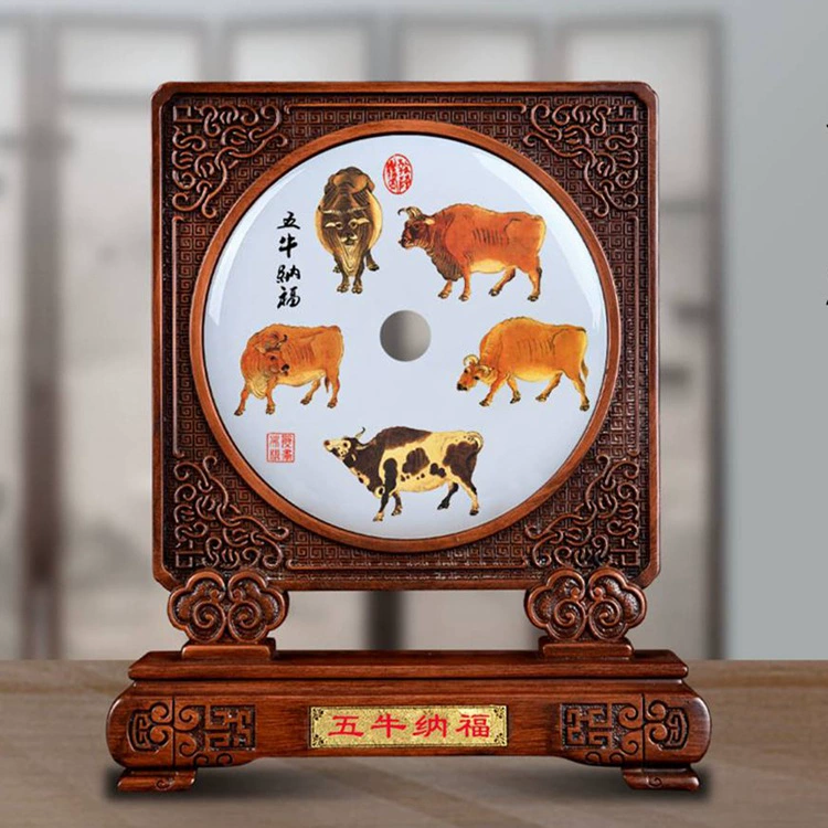 Fan-shaped glazed jade screen ornaments, handicrafts, living room wine cabinets, office decorations, high-end gifts wholesale for leaders