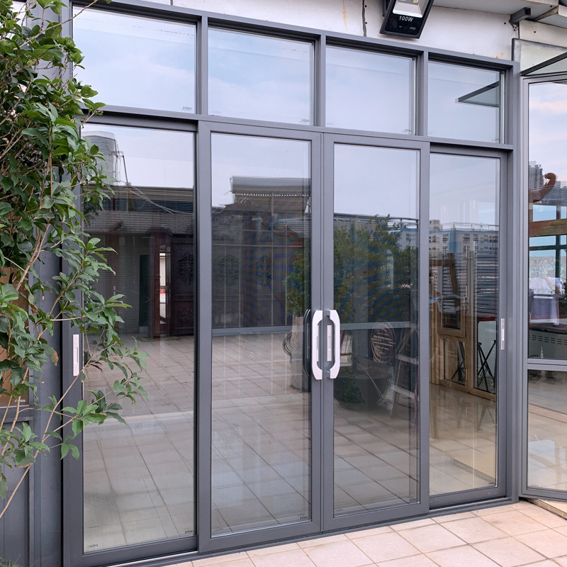 Three-track Balcony with Yarn Aluminum Alloy Invisible Sliding Door Broken Bridge Heavy Duty Very Narrow Kitchen Sliding Door Living Room Glass Door