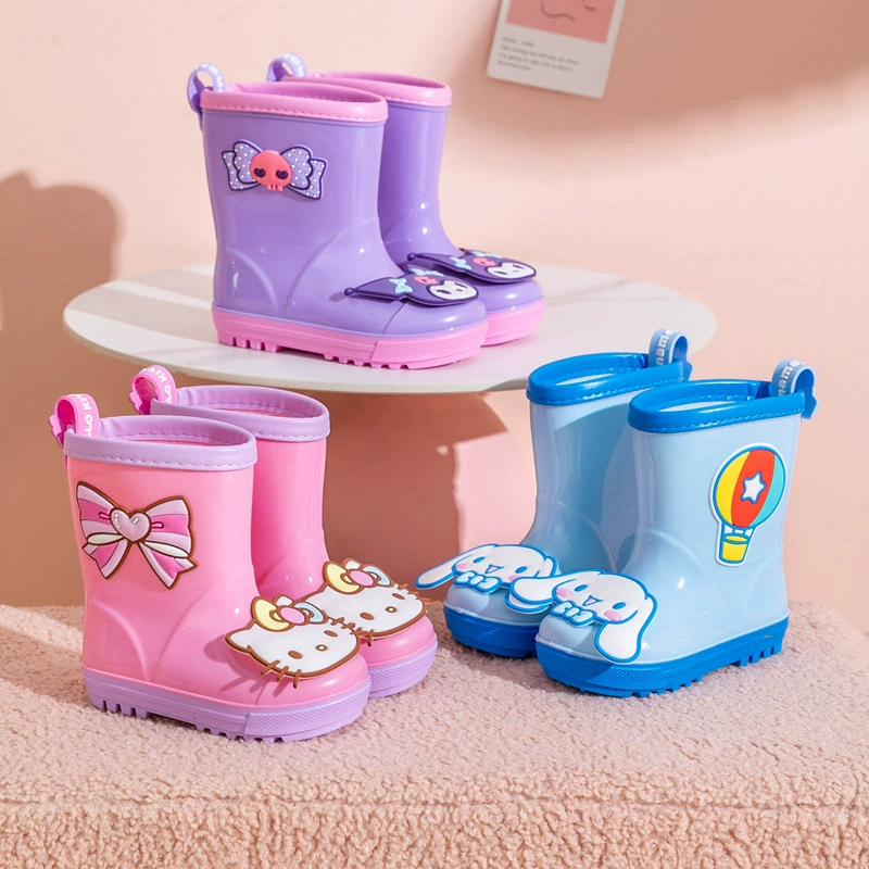 Санри-кур Hello Kitty, детский дождевик, мультфильм обувь, нескользящие сапоги для раннего возраста, обувь