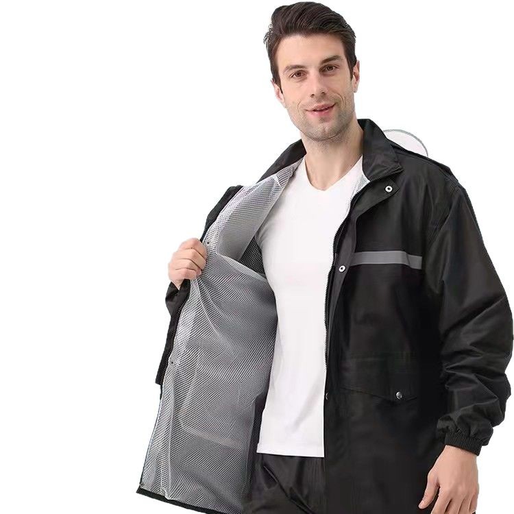 Impermeable, traje de pantalón de lluvia, tela Oxford, seguro laboral dividido, venta al por mayor, automóvil eléctrico, motocicleta, comida para llevar, impermeable reflectante para exteriores