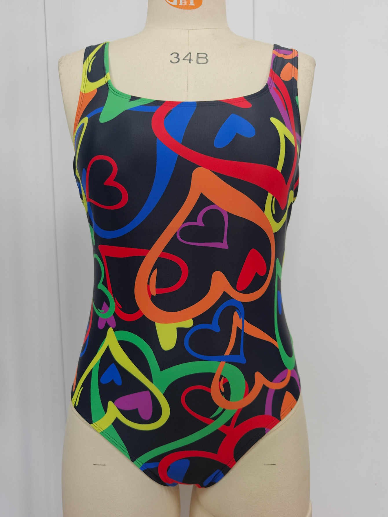 Women's Multi-Color Printed U-Neck Bikini One Piece Swimsuit American Style Sexy Tight Fit_ecoleips.com