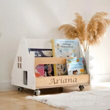 新款创意木质书籍收纳架客厅可移动多层置物架简约木制多用途支架