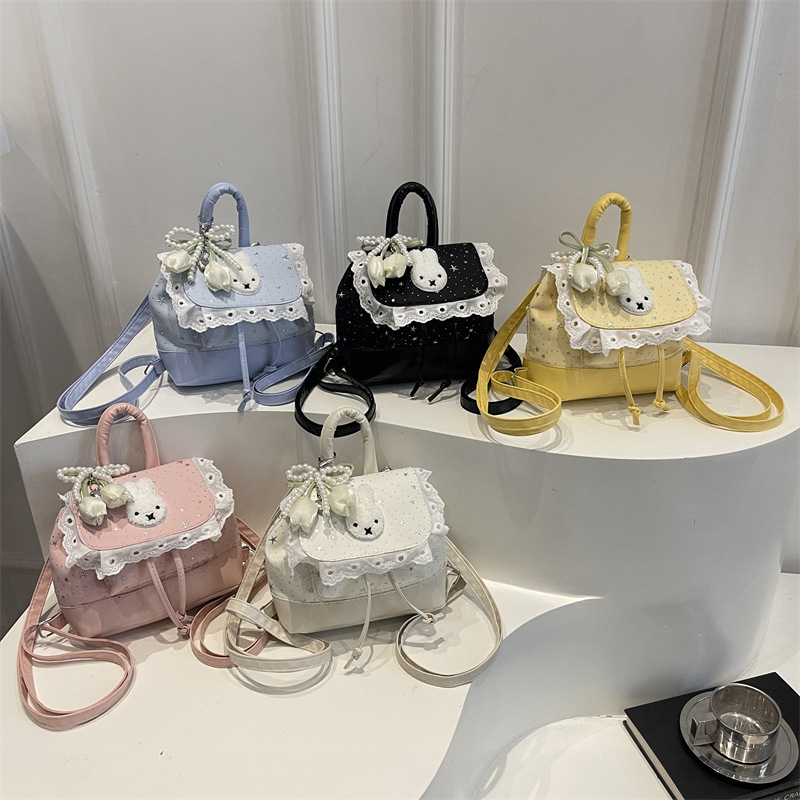 Mochila dulce y encantadora temperamento femenino estilo coreano estilo universal estrellas brillantes viajar mochila pequeña