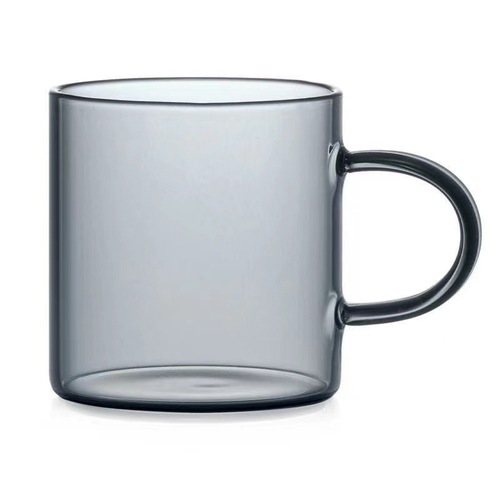 Manufacturer wholesale smoke gray glass small teacup translucent black small cups high-temperature tea cup owner cup small handle cup