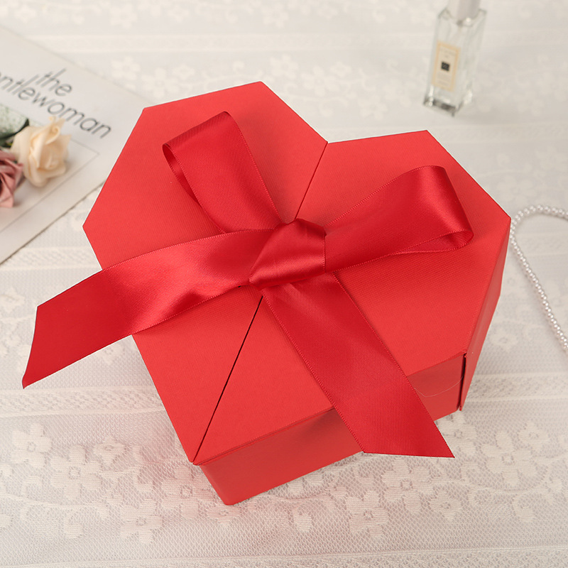 Caja de regalo de amor de doble puerta de Tanabata Caja de regalo de recuerdo del día de San Valentín Caja vacía de embalaje de bragas en forma de corazón rosa de cumpleaños image 8