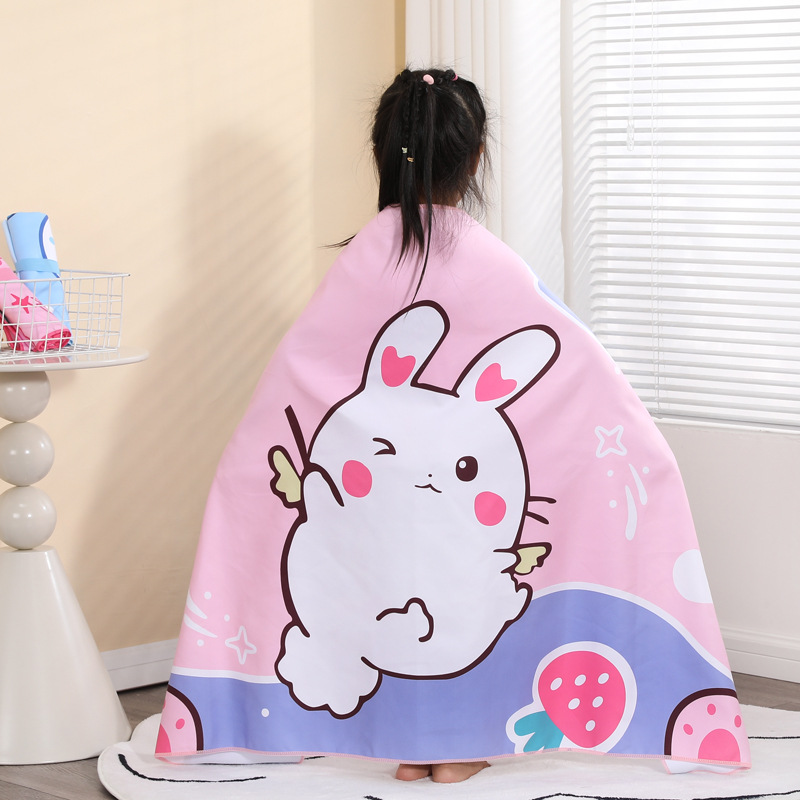 Children's double-sided velvet beach bath towel