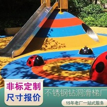 不锈钢滑梯户外游乐设备公园游乐场小区公园山东非标儿童滑滑梯