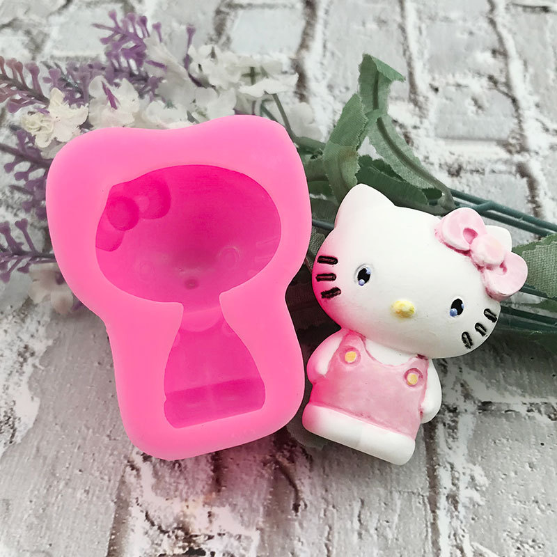 Мультяшный котенок силиконовая форма ручной diy ароматерапия гипс кукла свеча силиконовая форма инструмент для выпечки
