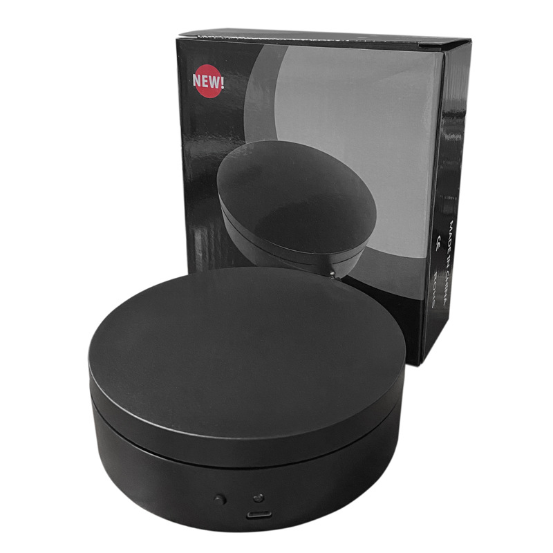 12cm soporte de exhibición giratorio automático 360 grados video en vivo tiro eléctrico plato giratorio espejo disco