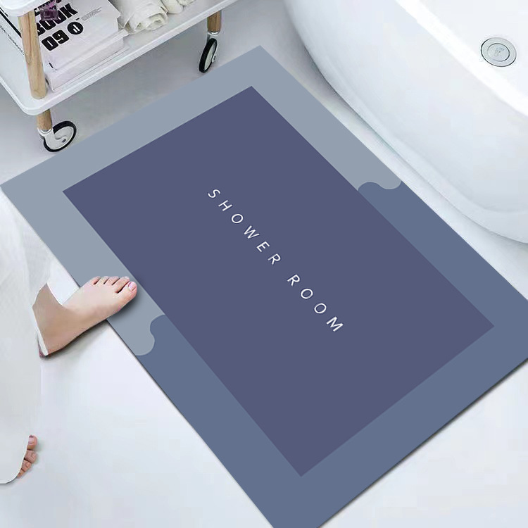 Casual Non-Slip Bathroom Floor Mats Diatom Mud Soft Cushion Bathroom Door Absorbent Mat Bathroom Toilet Quick-Drying Floor Mat