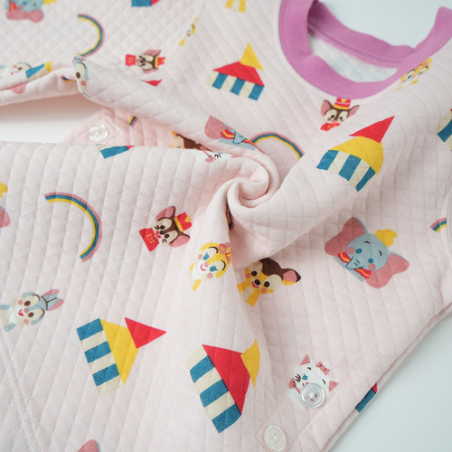 Children's air layer home clothes set pure cotton quilted thermal underwear for boys and girls autumn and winter UNIQUE K children's clothing