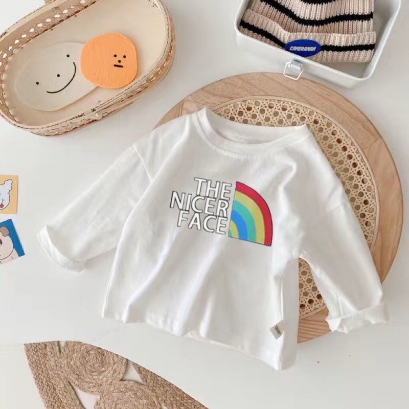 Белый радужный лонгслив