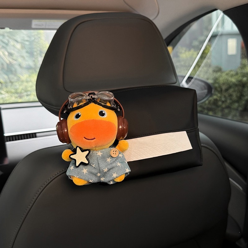 Car-mounted tissue box, hanging tissue bag for car, headrest tissue box for car, front and rear row decoration, authentic Lulu cute