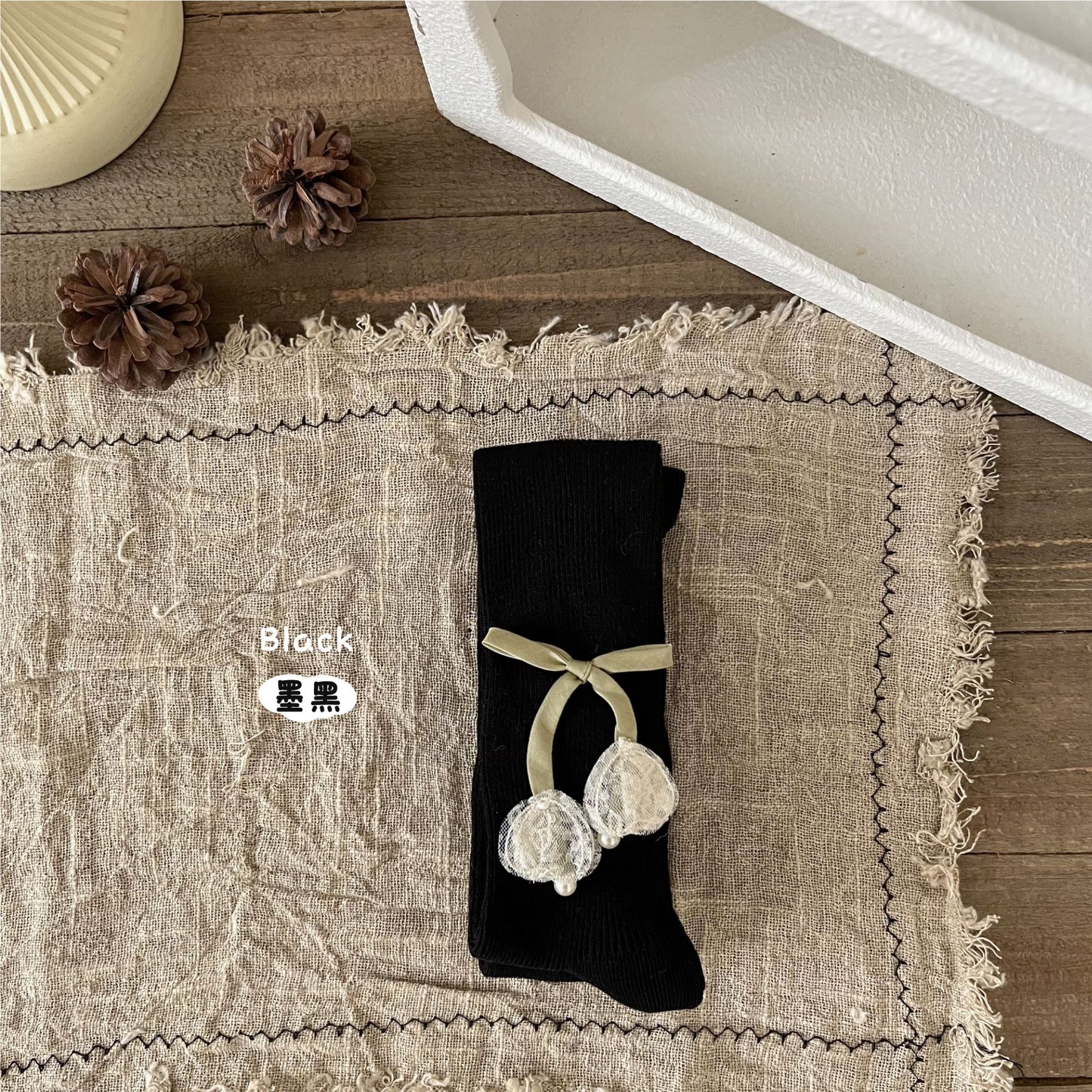 Dark black-pearl and lace