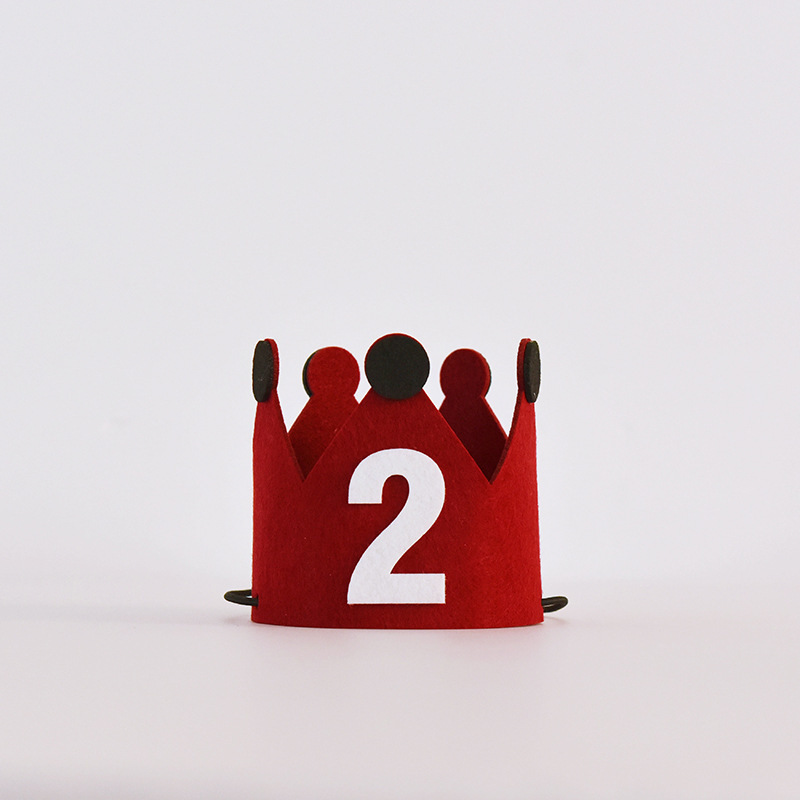 Libro rojo coronas rojas sombreros de cumpleaños digitales para niños sombreros de cumpleaños para niños y niñas atmósfera de aniversario accesorios de fotografía