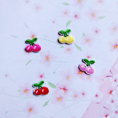 寶藏一號電腦繡花櫻桃布貼鞋子裝飾刺繡貼衣服補丁貼自粘批發