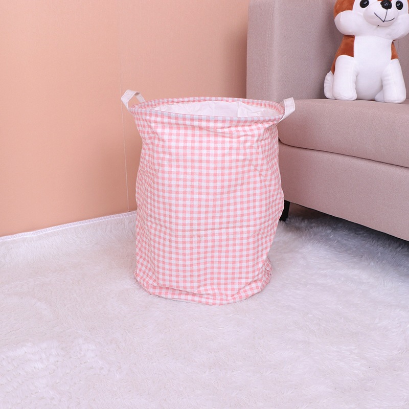 Algodón y lino tela con cordón canasta de lavandería fábrica hogar canasta de lavandería misceláneas Cubo de almacenamiento gran canasta de almacenamiento plegable