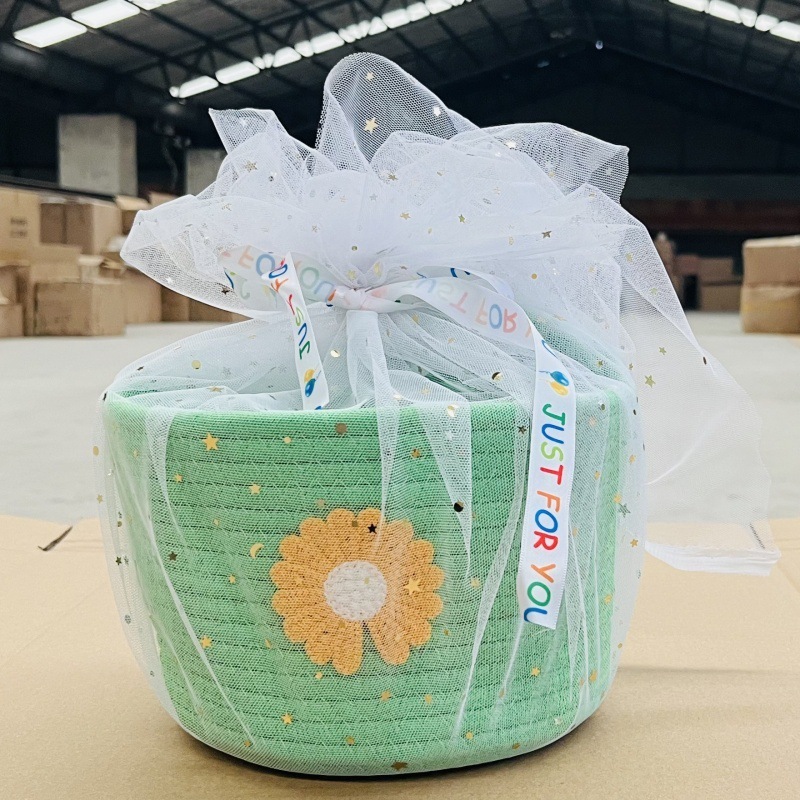 卸売レインボーポータブルバスケット赤ちゃん満月ギフト子供の百日宴会お土産織り誕生日ギフトボックス|undefined