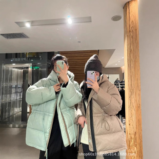 Nanyou High Version 2024 Autumn and Winter New Nordic Niche Mid-length Waist Drawstring Hooded Down Jacket for Women