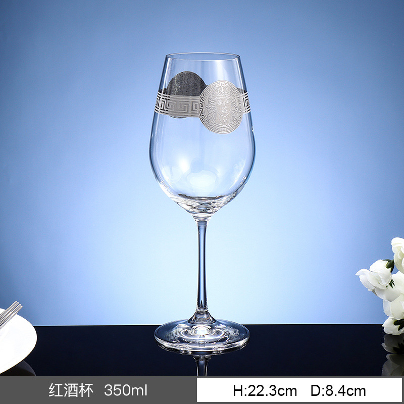 Tazas de vino de cristal sin plomo importadas de la República Checa, tazas de vino europeas caseras de lujo con vinos de oro