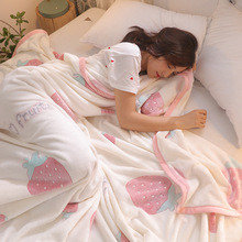 法莱绒毛毯夏季薄款法兰绒珊瑚绒毯子加厚床单人午睡空调毯