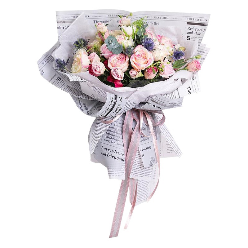 Papel de embalaje de flores impermeable bopp material de impresión Hansu herbaria floral ramo de papel de embalaje 20 hojas