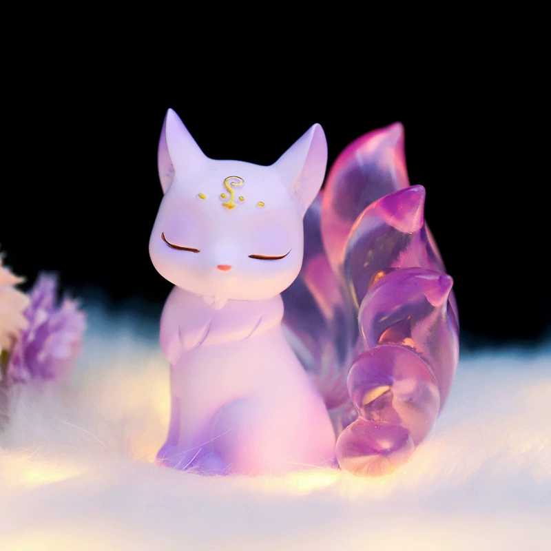 doll (tushan) nine-tailed fox blind box, resin collectible figure, 10.5×10.5×11.5 cm