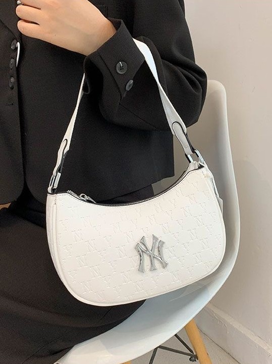 Bolso de brazo coreano MLB 2025, nuevo bolso de mano, letras impresas NY, moda versátil, bolso de hombro.